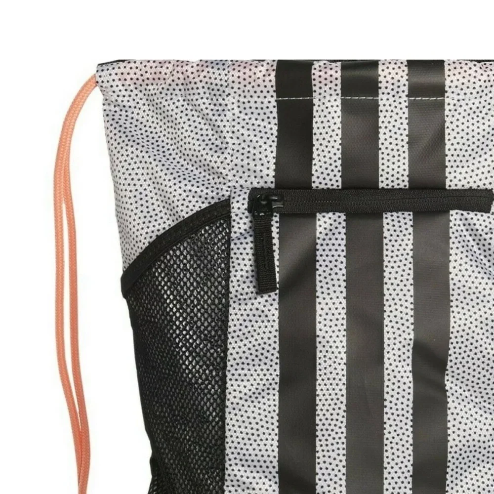 New Adidas Fat Stripes II Sack Pack, One Size (White Grip/Black/Sun Glow)
